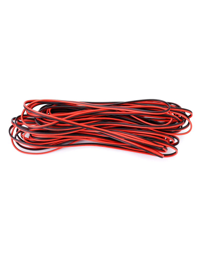 QWORK® 10 Meters 22AWG Electric Wire, 2 Core Black/Red Electric Wire, Extension Cable, for LED Strip and Electronic Wiring 10m