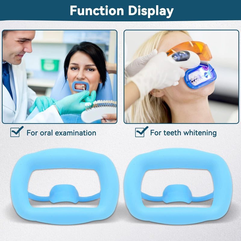 [AUSTRALIA] - 2 Pieces Dental Mouth Openers Reusable Autoclavable Silicone Teeth Whitening Cheek Holder Lip Holder for Dentist Mouth Inspection Mouth Guard Challenge Game (Blue) blue 
