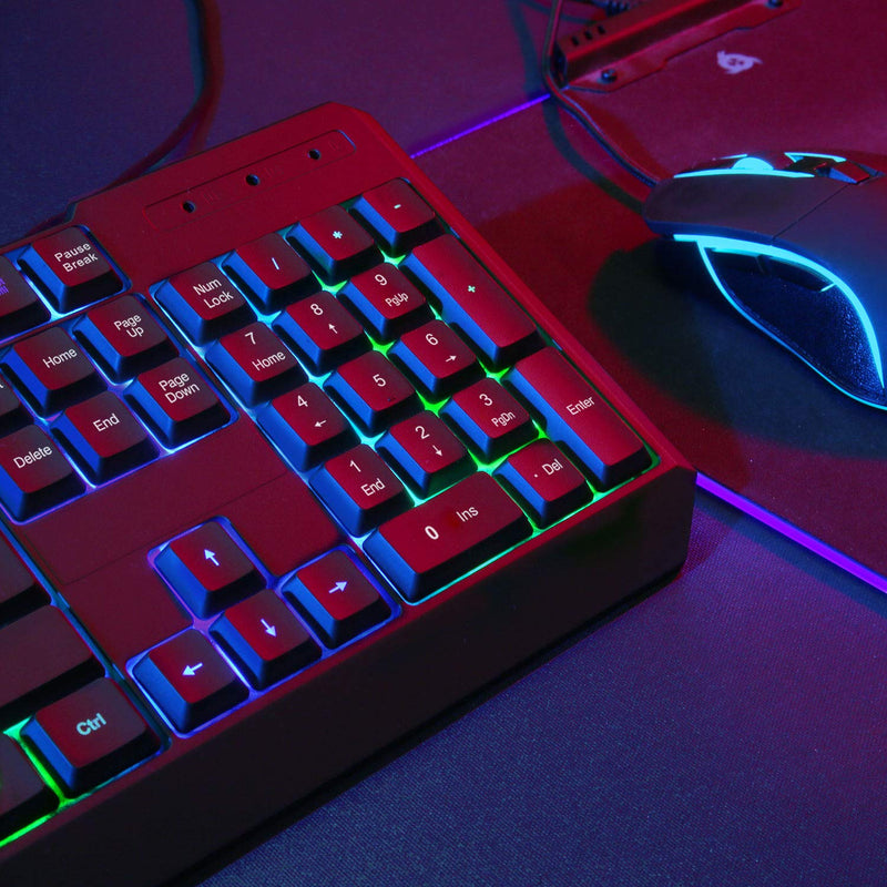 KLIM Chroma Gaming Keyboard Wired USB + New 2022 Version + Durable, Ergonomic, Waterproof, Silent Keyboard + 2 ms Response Time + Backlit Keyboard for PC Mac PS4 PS5 Keyboard + Black