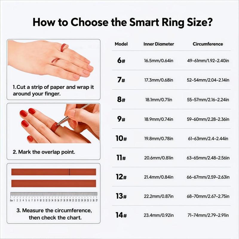 Smart Ring for Women Men, Health Fitness Ring Gen 4 with Free App No Subscription Fee, Heart Rate & Step Tracker, Stress & Sleep Monitor, IP68 Waterproof, Android/iOS Compatible (Silver,11)