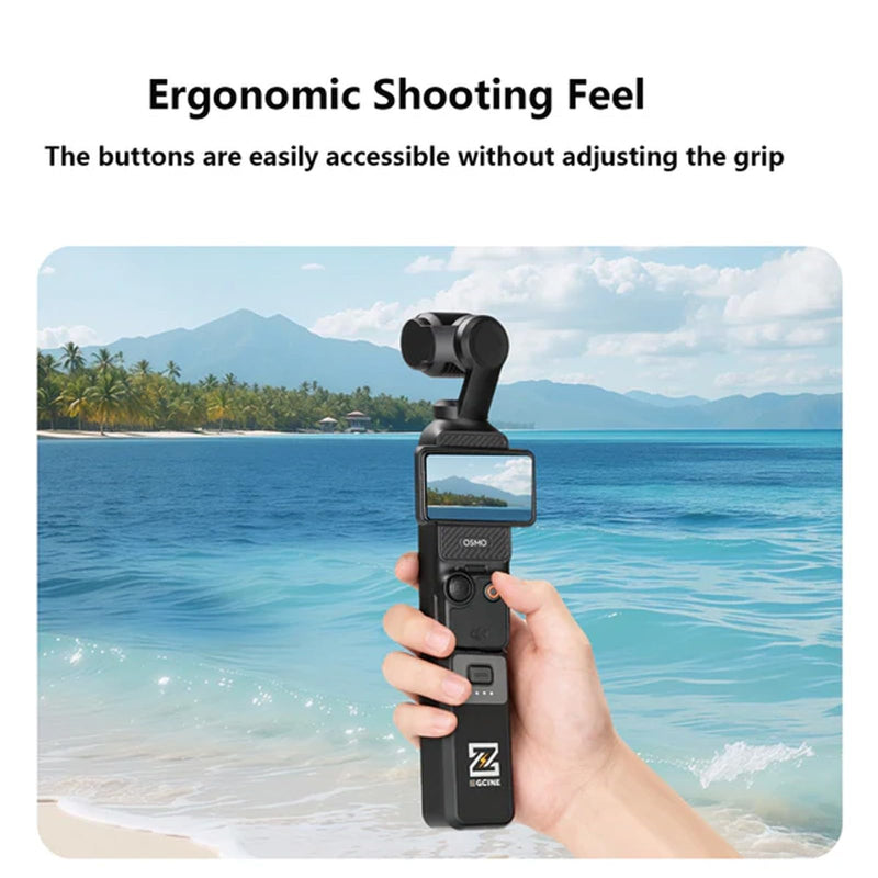 [AUSTRALIA] - Osmo Pocket 3 Battery Handle, ZGCINE PK-H01 7.7V/1600mAh Fast Charging Handle Grip Replaced for DJI Pocket 3 Battery for Xtra Muse, Reserved 1/4”Thread,Support Directly Data Transmission 