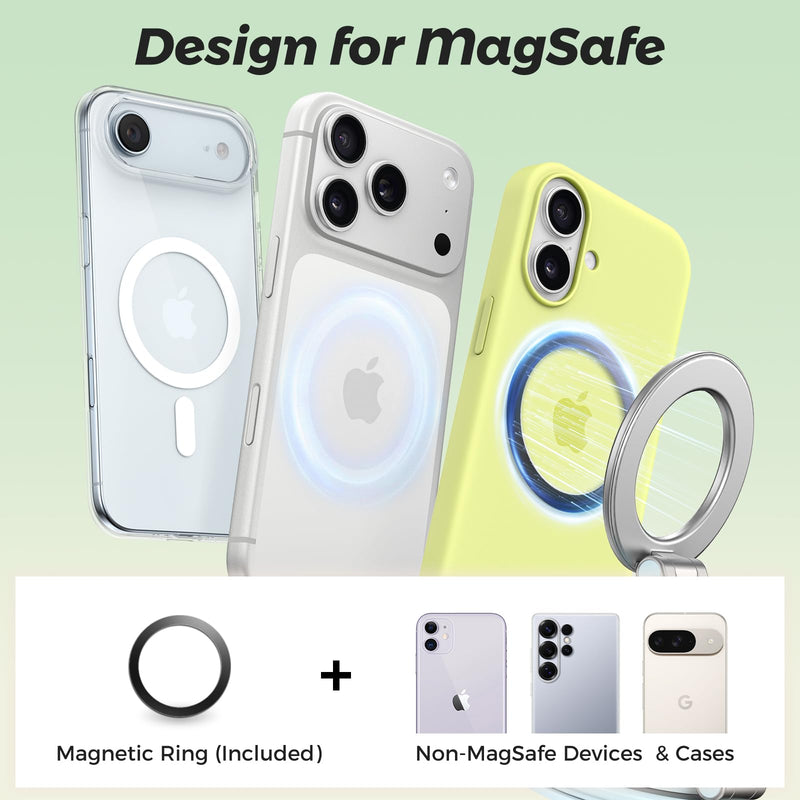Alviera for MagSafe Car Mount for iPhone 17 Pro Max, Removable for Wireless Charging, Magnetic Suction Mirror Window Phone Holder, Hands-Free Phone Mount for Gym Bathroom Kitchen, Lilac Purple
