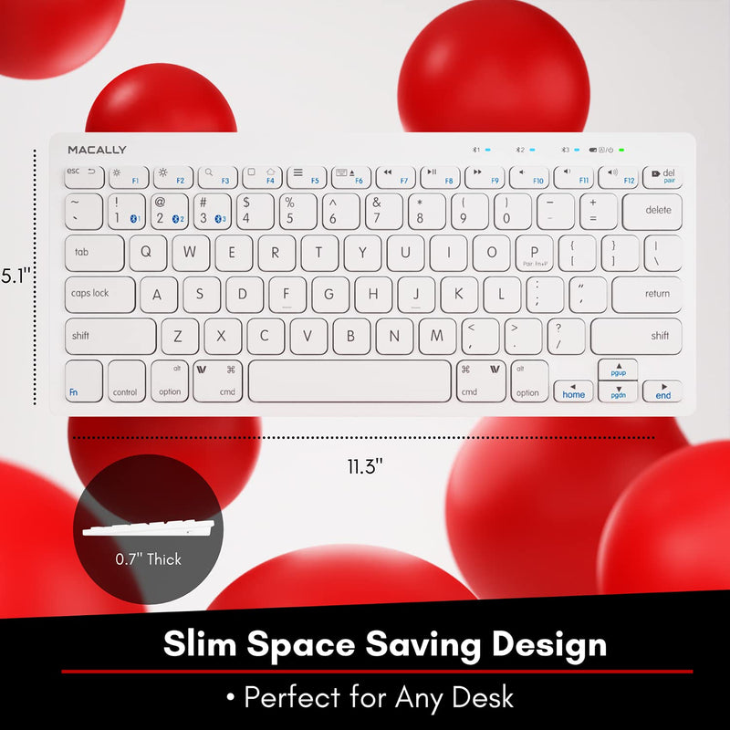 Macally Bluetooth Keyboard for Mac - Multi Device Wireless Keyboard for Mac Mini / Pro, Macbook Pro / Air, iMac, iPad, iPhone, PC, Laptop - Compatible Apple Keyboard Wireless Compact with Stand