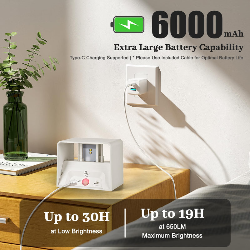 [AUSTRALIA] - Yochoice Motion Sensor Wall Light Indoor Set of 2, 6000mAh Wireless Rechargeable Battery Operated LED Sconce Up Down with Touch Remote Control, Battery Powered Magnetic Wall Lamps with 3CCT, White 2-pack 