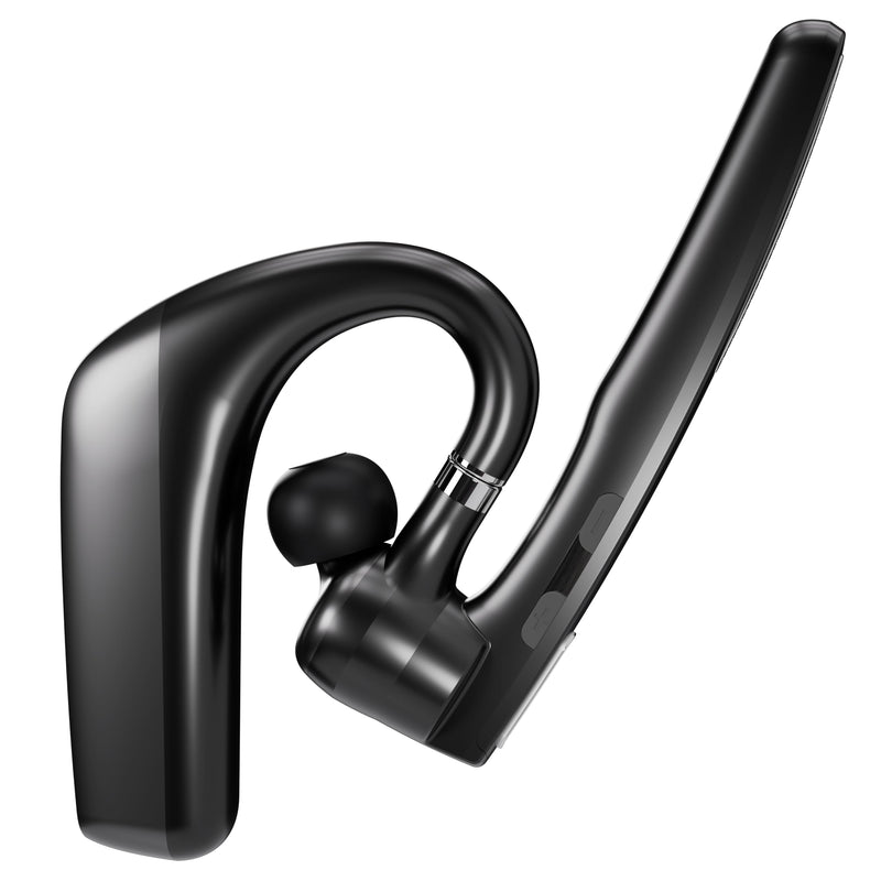 Delton Ultralight Bluetooth Headset with Noise Cancelling Microphone | Bluetooth Earpiece with Carrying Case, Wireless Headset for PC/Laptop, Compatible with MS Teams, Zoom and More - Black