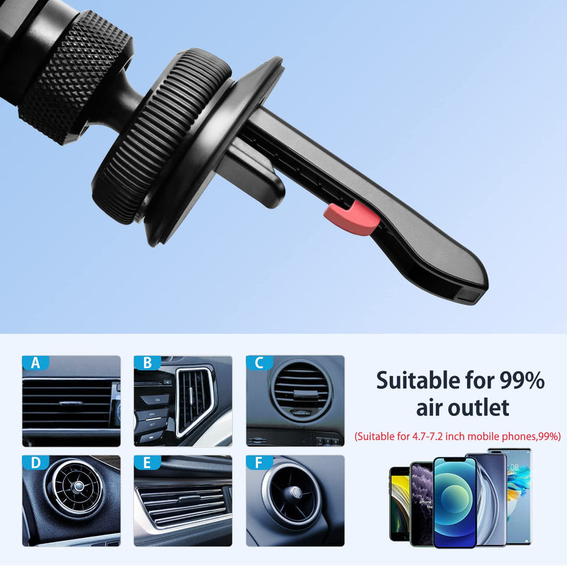 OATSBASF Metal Car Vent Phone Mount Gravity Cell Phone Holder for iPhone | Foldable Design, Never Blocking Vent, Hands Free Universal Extension Clip Air Phone Holder Fit for All Phone Models X03