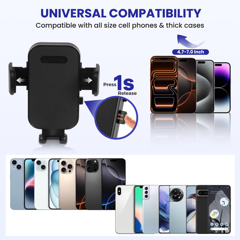 Car Phone Holder Compatible with 2025-2026 Volkswagen VW Tiguan Accessories 12.9-Inch Screen, Phone Mount with Universal Bracket & Fixed Clip, 360° Rotation Not Affect Air Vent 12.9-Inch for VW Tiguan 2025-2026