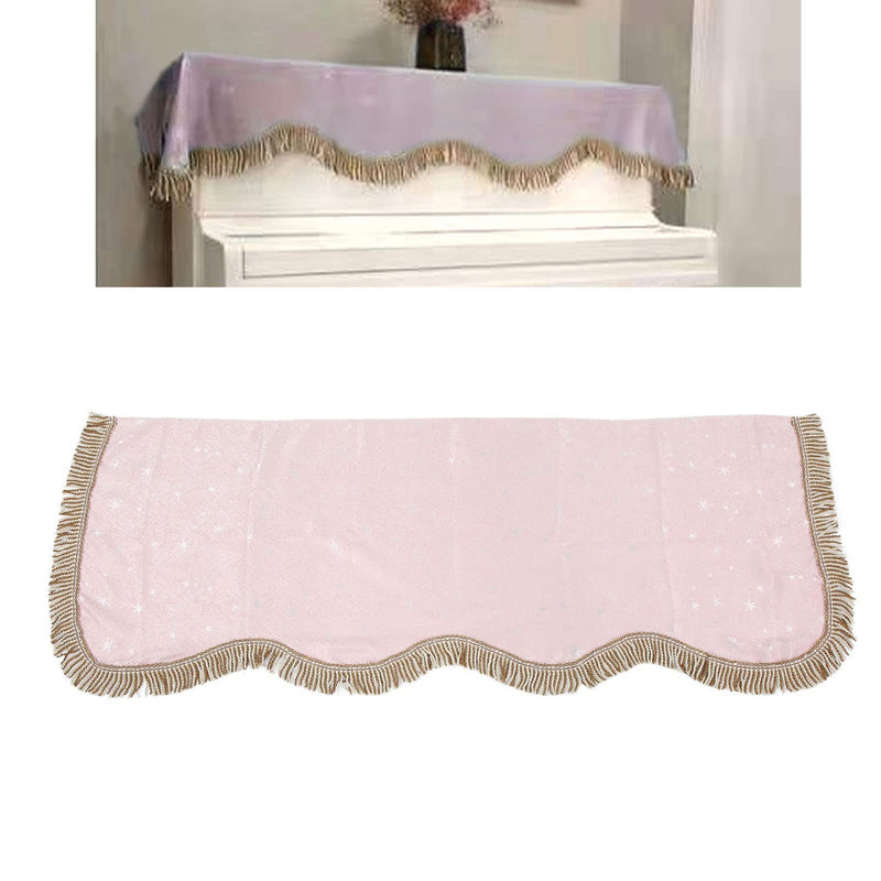 88 Key Piano Cloth,Golden Velvet Piano Cover,Keyboard Protective Cover with Tassel Decoration() Pink