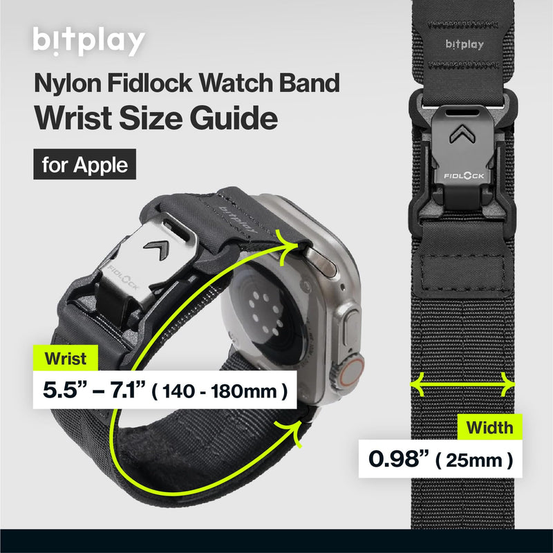 bitplay Apple Watch Band – Magnetic Fidlock Buckle, Reinforced Fabric Strap with Hypalon Layer, Compatible with Apple Watch 38mm to 49mm (Ultra/Series 1–10/ SE) Sand 49(Ultra) / 46 / 45 / 44 /42* mm
