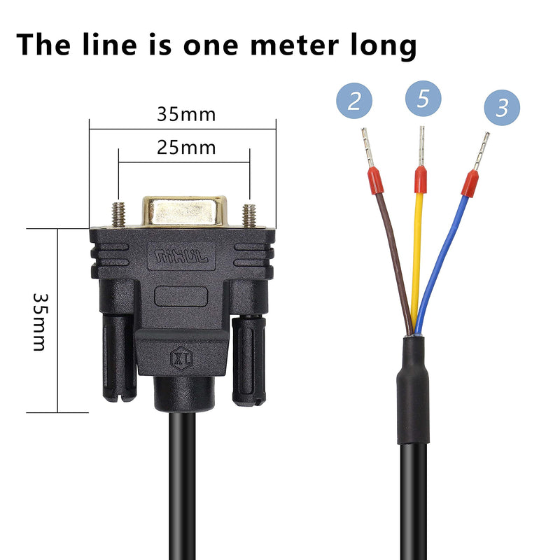 XMSJSIY DB9 Connector RS232 Serial Port Cable DB9 Adapters Solderless 9-Pin COM Port Breakout Replacement Cable Order:235 (Female) -1.5m/4.92Feet female
