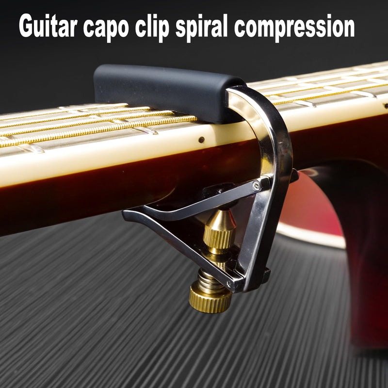 Guitar Capo Wrotgt Capo for Acoustic Guitar 6 String Quick Change Kapo for Electric and Acoustic Metal Guitar Tuner Clip on Guitar Fret Adjust for Acoustic and Electric Guitars Gold capo 04