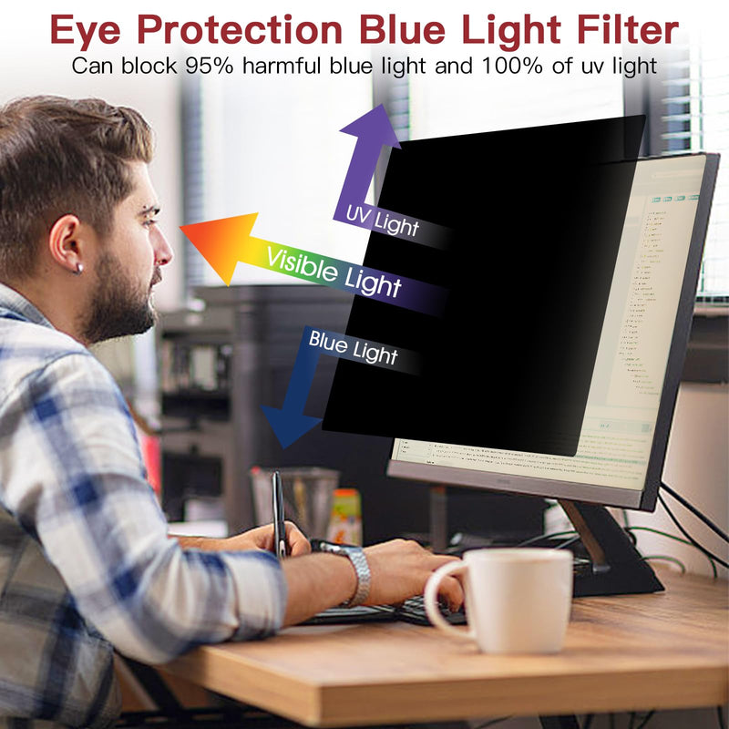 2 Pack 24 Inch 16:10 Privacy Screen for Computer Monitor, Eye Protection Anti Glare Computer Screen Cover, Removable Anti-Scratch Computer Screen Privacy Shield for 24'' Widescreen Monitor 24 Inch (16:10)