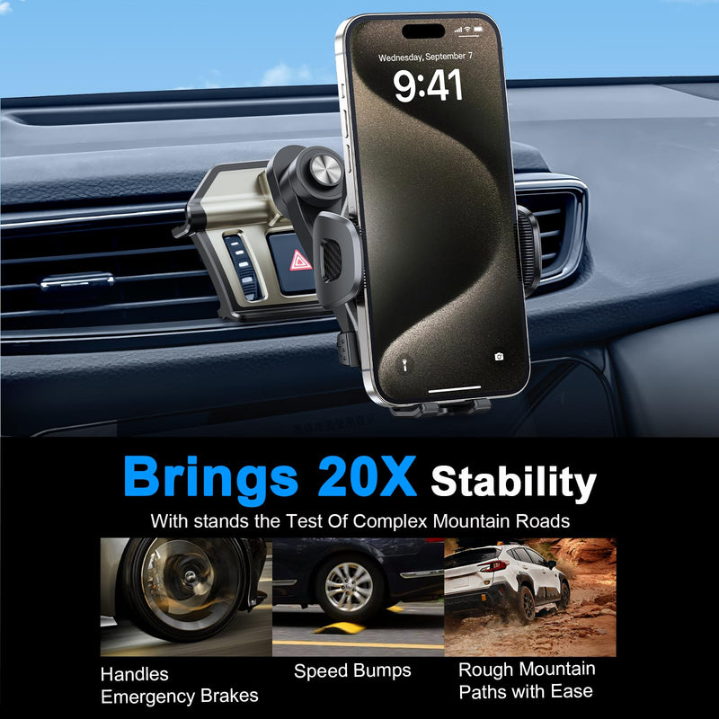 ELOHEI Custom Fit Phone Mount for Nissan Rogue with Custom Base | Specifically Design Car Phone Holder for Nissan Rogue 2014-2020 Accessories, for 4.7-7 in Phones (HE05) HE05 (with Extension Rod)