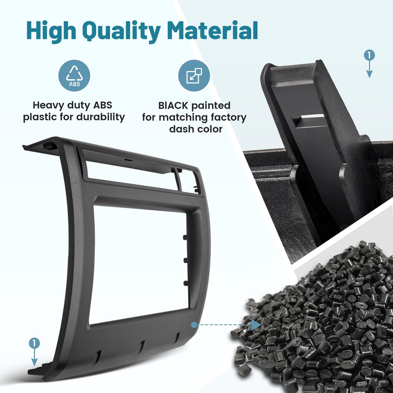 NuIth Double DIN Radio Installation Dash Kit Fits for 2005-2011 Toyota Tacoma, Factory Clips Required, Aftermarket Radio Dash Stereo Mounting Installation Trim Bezel Bracket Kits