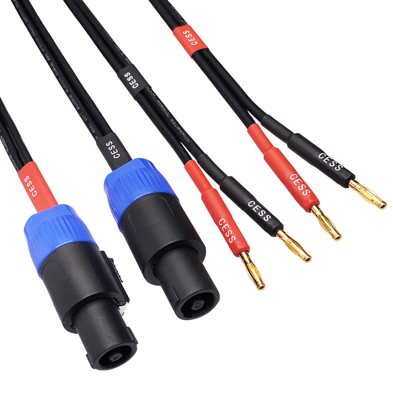 CESS-274-6f Super Soft Silicone 12 Gauge Wires Banana Plug to Speakon Speaker Cable (6 Feet) 6 Feet