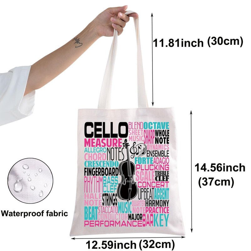 Cello Canvas Tote Bag Cellist Gifts Cello Players Shoulder Bag Cellist Musician Gifts Cello Tg