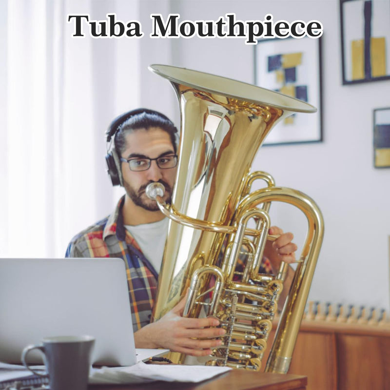 ROWELL Tuba Mouthpiece 67C4 Tuba Mouthpieces Brass Tuba Mouthpiece Sliver Plated Tuba Mouthpiece Compatible with Beginners and Professionals Tuba Accessories
