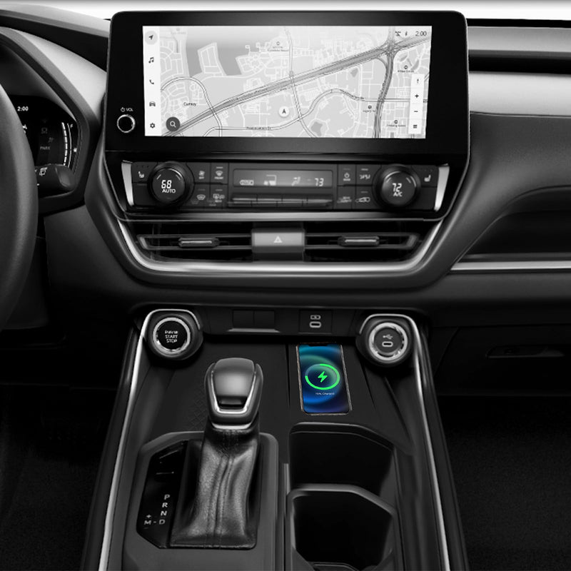 Wireless Charging Anti-Slip Mat for Grand Highlander 2024 2025, Black Silicone Protective Pad Liners for Grand Highlander Accessories