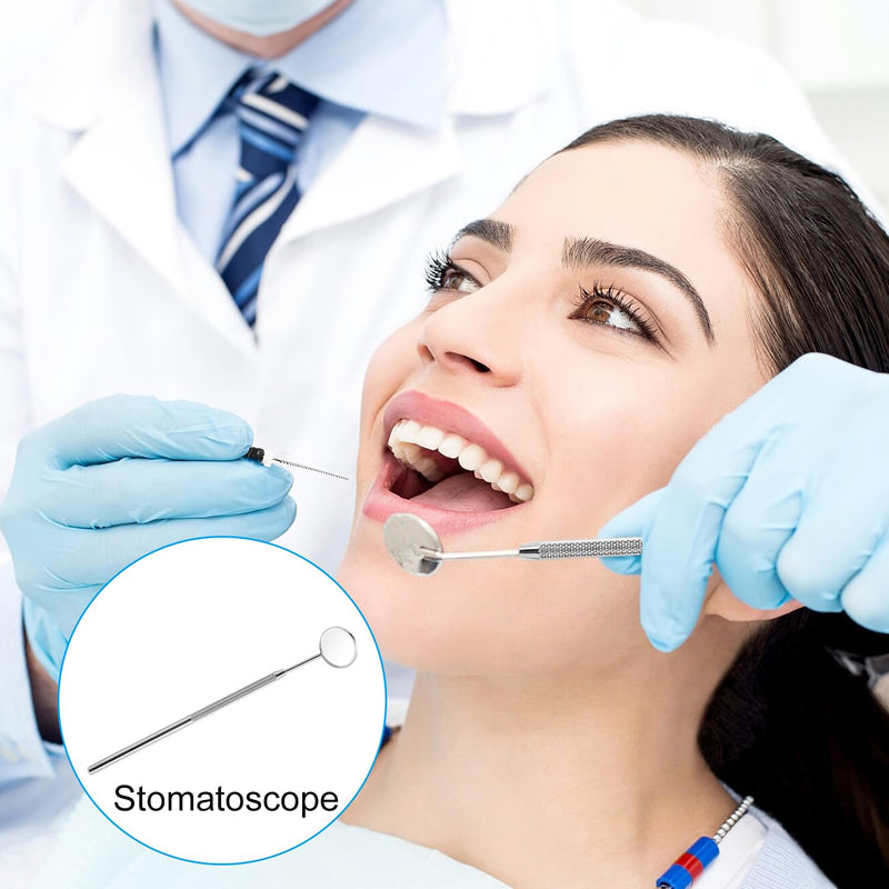[AUSTRALIA] - EUZUXU Dental Mouth Mirror Mouth Tooth Mirror Inspection Mirror Curve Angle Dentist Oral Care Mouth Control Extension Tool Silver 
