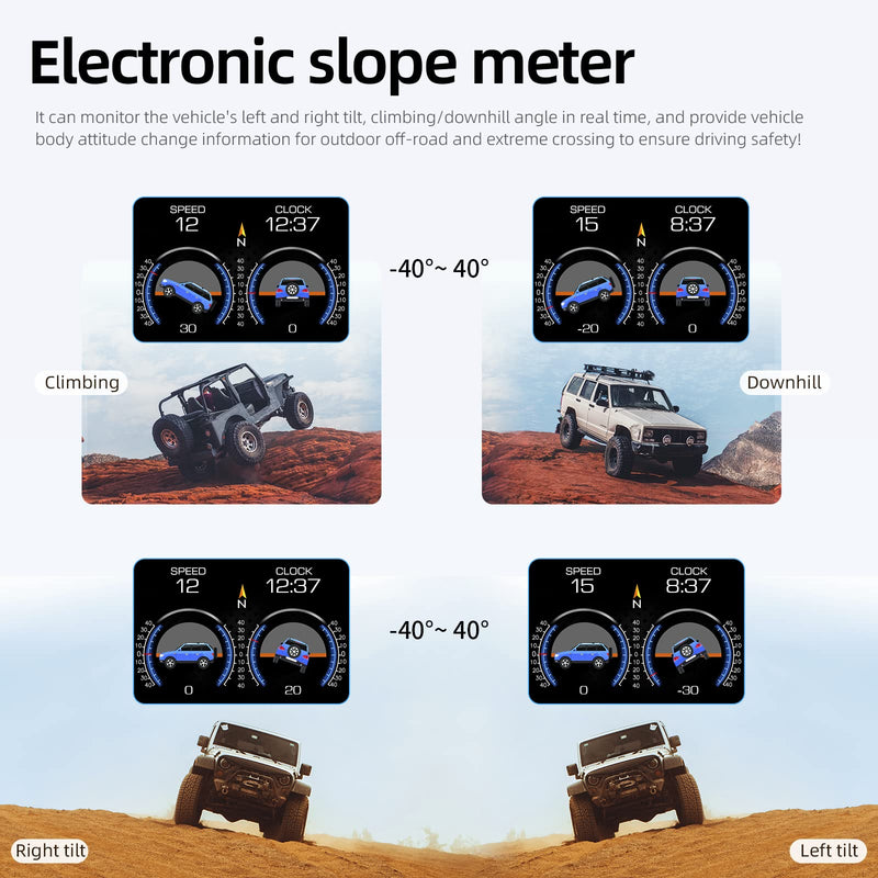 [AUSTRALIA] - Obd2 Gauge Display P21, Heads Up Display for Cars, Displaying Multiple Functions, Speedometer, Slope Meter, Suitable for All Car 