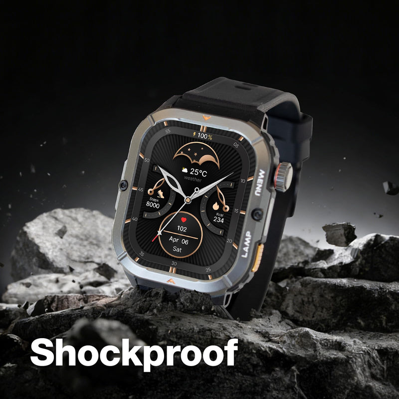 AGM Legion 3 Military Smart Watch, AMOLED, Bluetooth Call, Flashlight | MIL-STD-810H, 5ATM+IP68, 100+ Sport Modes, Strava Compatible, 10-Day Battery, 22mm Universal Band