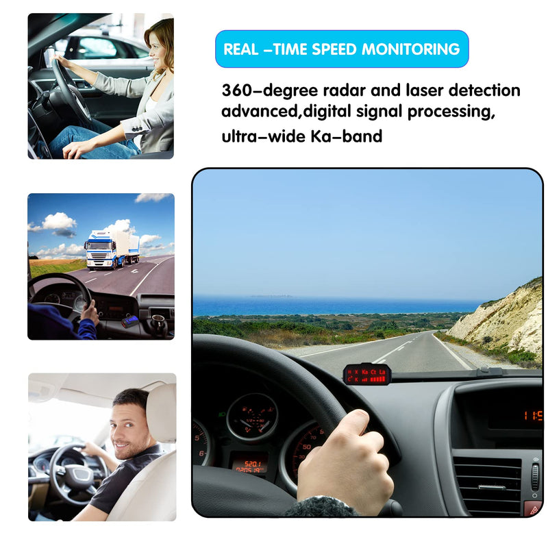 Newly Laser/Radar-Detector for Cars with Led Display, Long Range Detection, Mute Memory, City/Highway Mode, Ideal Gifts for Cars (Black)