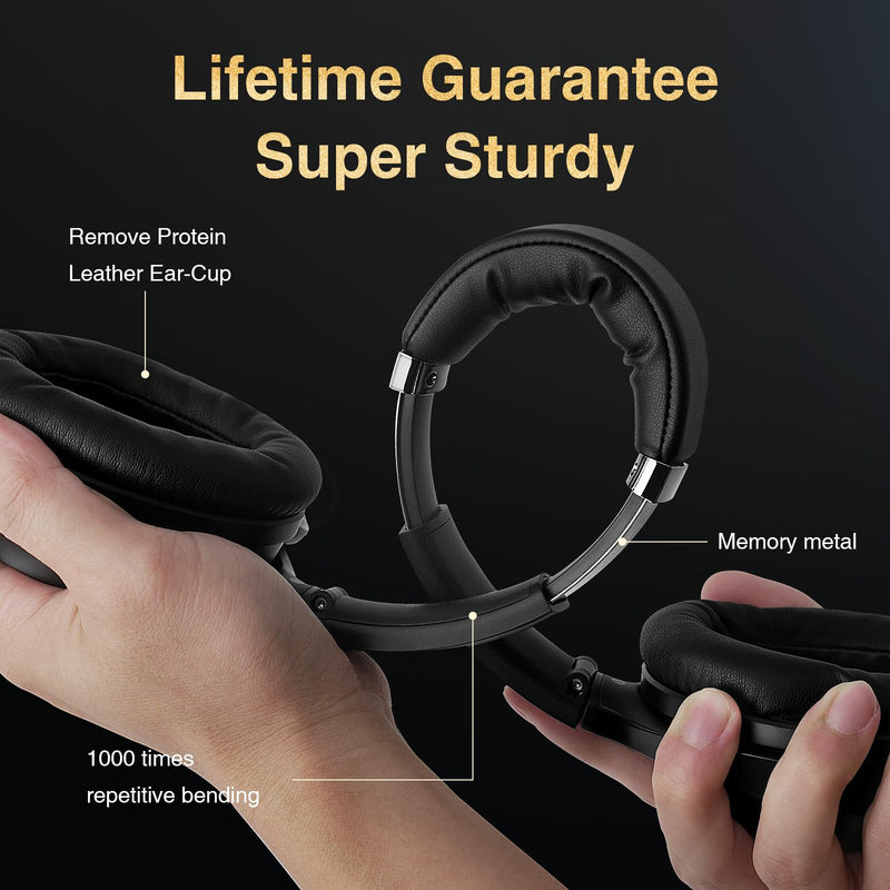 Active Noise Cancelling Headphones, Wireless Over-Ear Bluetooth Headphones ANC, Hi-Res Audio, 60H Playtime, Deep Bass, 3.5MM Cable, Memory Foam Ear Cups for Work/Travel/Home/Office | cVc 8.0 Noise Canceling Mic, ANC Deep Bass, Soft Earcups, 3.5mm Cable...