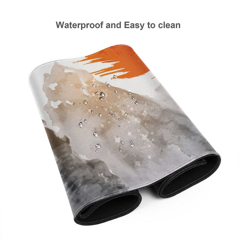 Japanese Bamboo Sun Ink Gaming Mouse Pad Large XL Desk Mat Long Extended Pads Big Mousepad Keyboard Home Office Decor Accessories for Computer Pc Laptop Japanese Painting