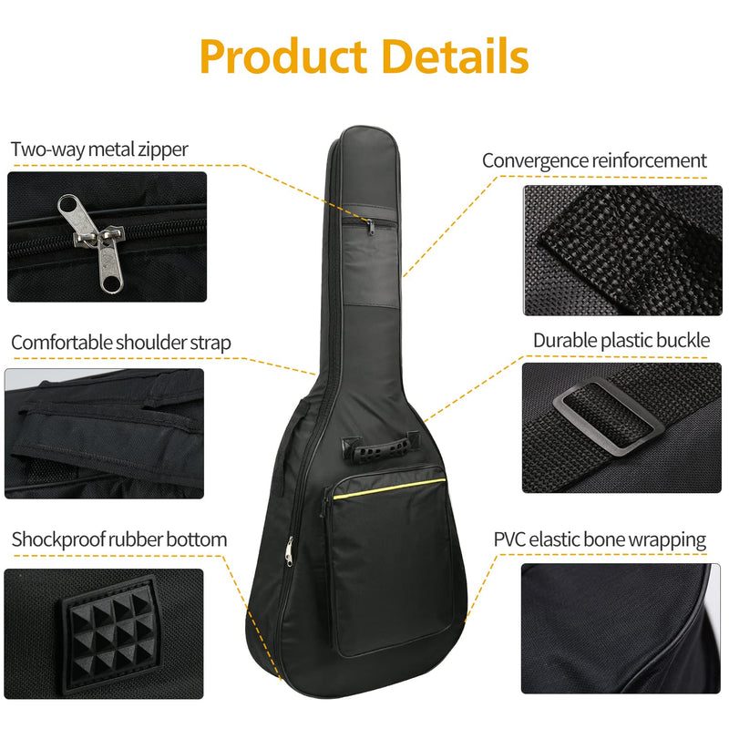 1/2/3 Pack Guitar Bags, 38 40 41 inch Electric Guitar Case, Waterproof Oxford Electric Guitar Gig Bag, Two Pockets, for Acoustic Classical Guitar, Ukulele, Bass Guitar(1 Pack) 1 Pack