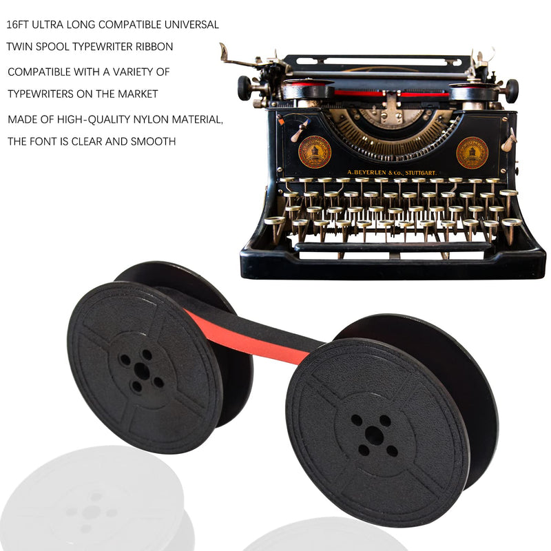 [AUSTRALIA] - 4 Pairs Universal Typewriter Ribbon Twin Spool Replacement Compatible with Most Typewriter (Black-Red,Black) 4 Pair 