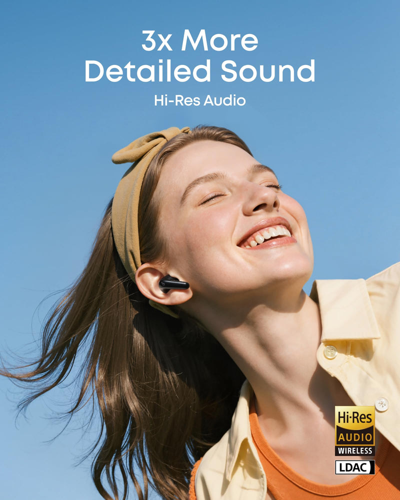 Soundcore P31i by Anker Translation Earbuds with Real-Time Adaptive ANC | Real-Time Adaptive Noise Cancelling, Hi-Res Sound, Translation Earbuds, 50H Playtime, Spatial Audio, Fast Charging, IP55 Black