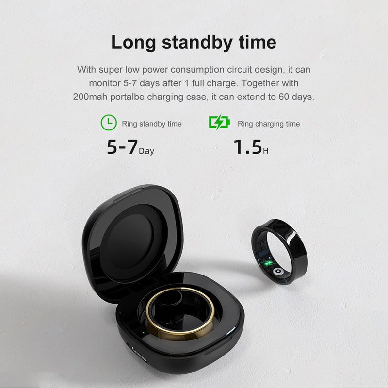 Smart Ring for Women & Men - Sleep Tracker with SPO₂/HRV Monitoring, 5ATM Waterproof, No Subscription Fee, 7-Day Battery iOS Android (13 Sizes, Rose Gold) 13