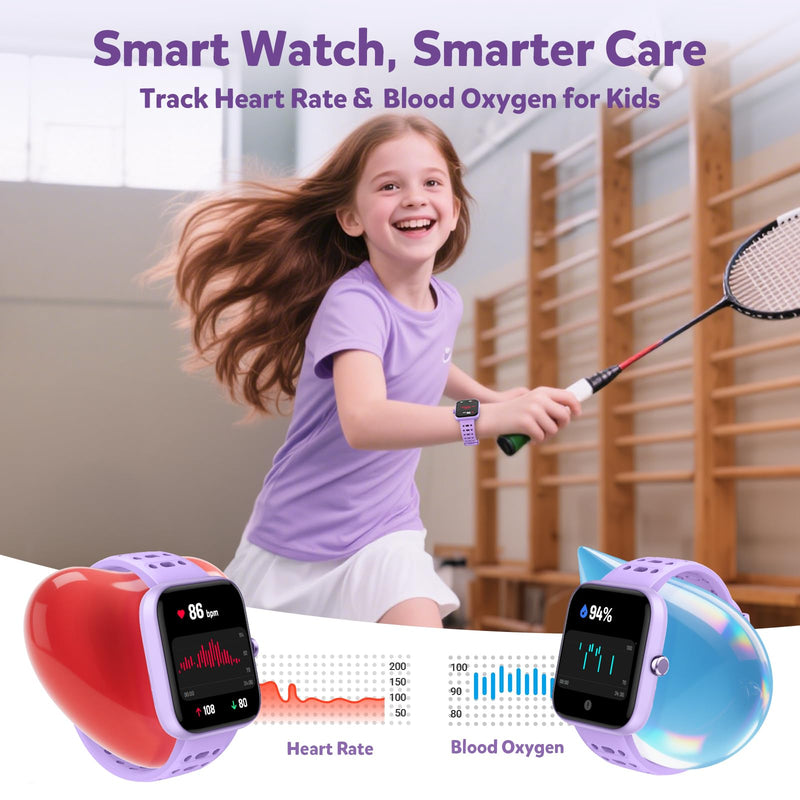 Gydom Smart Watch for Kids No APP No Phone Needed, 1.83" Fitness Tracker Watch with Heart Rate/Sleep Monitor, IP68 Waterproof Pedometer, Step Counter, Puzzle Games for Girls Teens 5-16, 81 Sport Mode