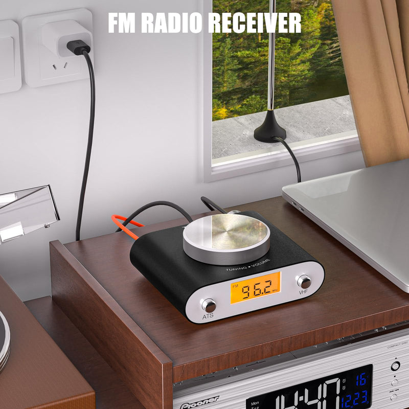 Facmogu FM Radio Receiver, Professional Si4730 Radio Receiver with 33ft Long Cables Antenna, Mini FM Global Frequency Radio Receiver, HiFi Radio Receiver Support Type -C Interface & 3.5mm Audio Output