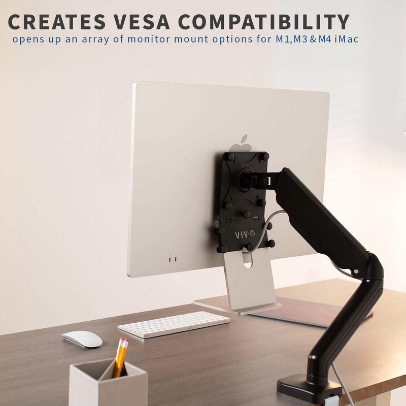 VIVO VESA Adapter Plate Bracket Kit Designed for 24 inch M1, M3, and M4 iMac Series Monitors, VESA up to 100x100, Black, Mount-MACM1
