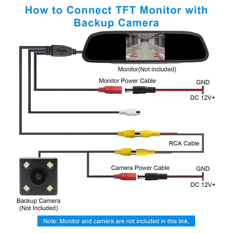 [AUSTRALIA] - LBW Premium Backup Camera RCA Video Cable, Car Reverse Rear View Parking Camera Video Cable with Detection Wire (33FT/10 Meters), RCA Video Cable for Monitor and Backup Rear View Camera Connection 