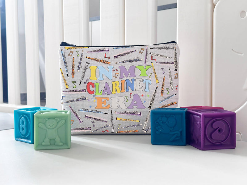 WCGXKO Clarinet Player Gift In My Clarinet Era Music Lover Zipper Pouch Makeup Bag (B-ClarinetEra), beige B-clarinetera