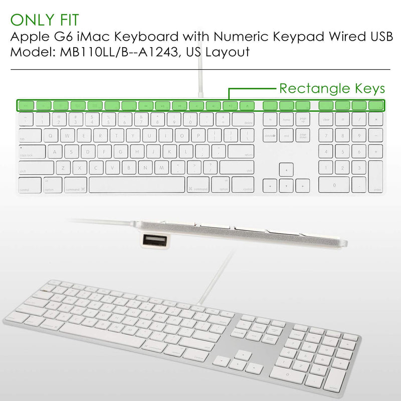 Allinside Ombre Grey Keyboard Cover for iMac Wired USB Keyboard A1243 MB110LL/B A1243: Rectangle Keys at First Line 03 Ombre Gray