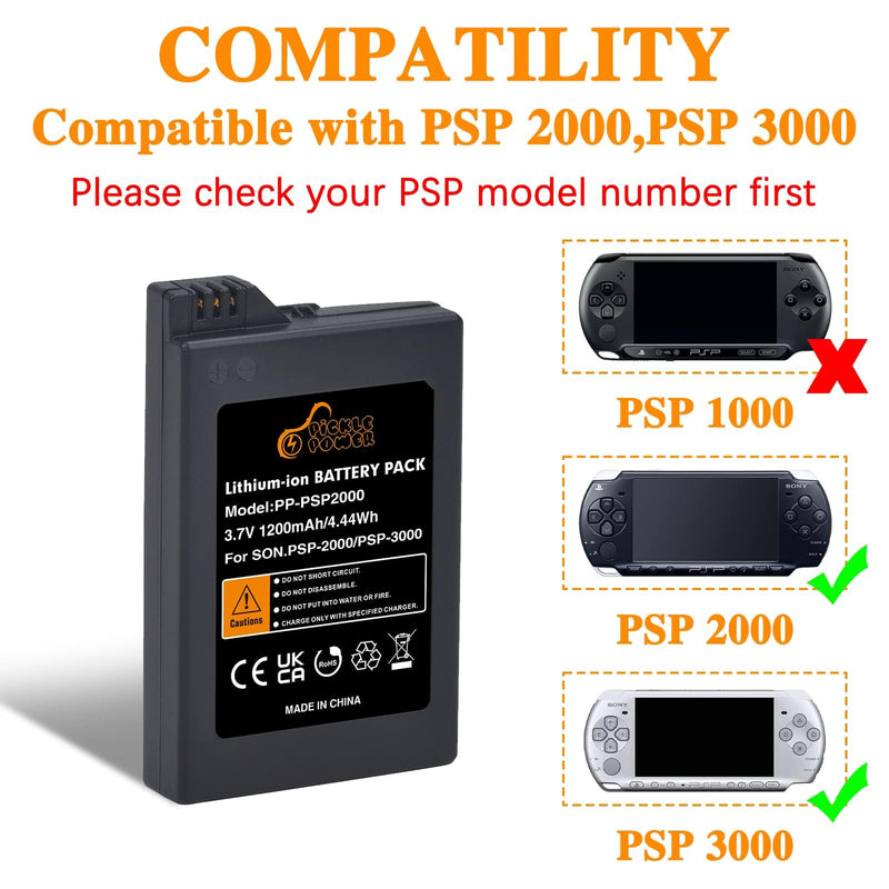Pickle Power PSP-2000 Battery and LED Display Charger for Sony PSP 2000/3000 PSP-S110 Console PSP-3001 PSP-3002 PSP-3000 PSP-3004 PSP-2001 PSP-2002 PSP-2003