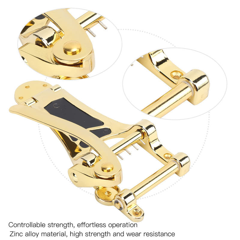 Guitar Vibratos, Guitar Tremolo Unit Vibrato Bridge Guitar Tailpiece Replacement with Hand Crank Stringed Instrument Accessories(Gold) Gold