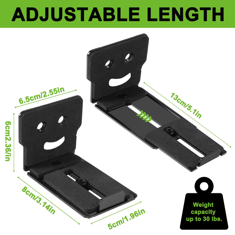 [AUSTRALIA] - Suixing Adjustable Soundbar Mount, Universal Sound Bar Wall Brackets Works with Most Sound bar Mounts, Length Adjustable 3.4''-5.2'', Removable and Lockable Mounting Bracket(Square) Black_3.4"-5.2" Length Adjustable 3.4"-5.2" 