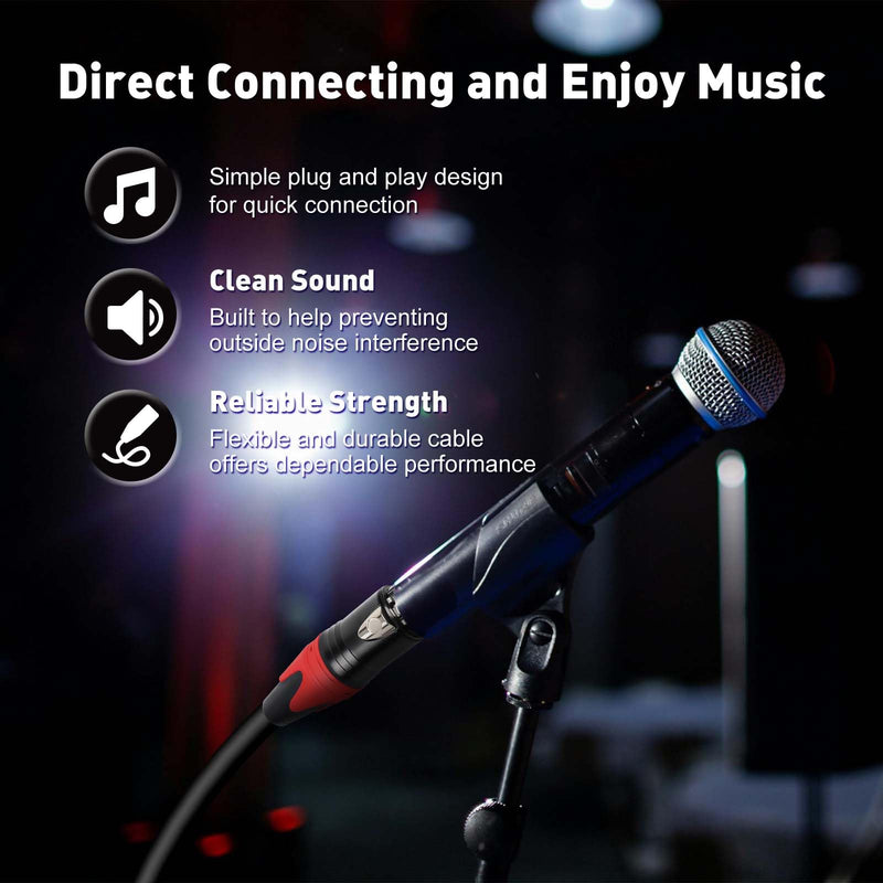 XLR Cable 25 Feet 2 Pack Premium XLR Microphone Cable 3-Pin Balanced Microphone Mic Cord Male to Female XLR Speaker Cable 25 FT