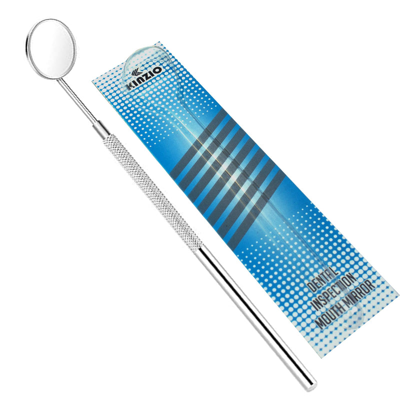 KINZIO Dental Mouth Mirror Mouth Tooth Mirror Inspection Mirror Curve Angle Dentist Oral Care Mouth Control Extension Tool Also Suitable for Eyelash Extensions (Silver) Silver