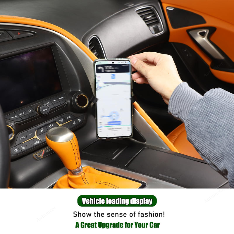 Phone Mount for Car, Dashboard Mount Compatible with Chevrolet Corvette C7 2014-2019 Center Console Handsfree Car Phone Holder, Telescopic Arm Holder, 1 Pack