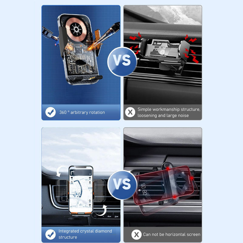 Cuifati Car Charger Stand, Transparent Style, 360 Rotatable Bracket, Touch Phone Holder Mount (C10) C10