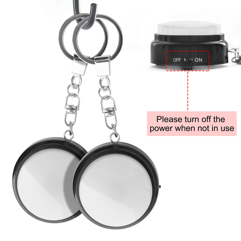 Recordable Talking Button with Keychain, 20s Voice Recording Time Sound Button Answer Buzzers Funny Buttons Record Your Own Words Also Used for Dog Pack of 4 - White and Black (Battery Included) Black and White4