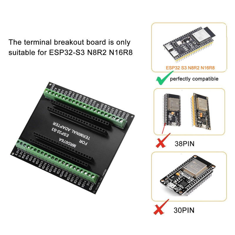 [AUSTRALIA] - Pack of 2 for ESP32 Expansion Board, 1 in 2 Microcontroller Development Board Compatible with 44Pin for ESP32 S3 N8R2 N16R8 Development Board 2 x expansion board 