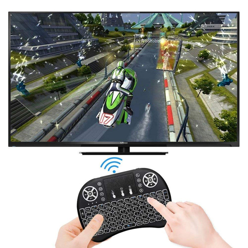BIFANS 2.4G Mini Wireless Keyboard with Touchpad Mouse, Upgraded Multi Backlit, Portable Wireless Keyboard with USB Receiver Remote Control, Best for Android Smart TV Box HTPC Pad Xbox Windows Mac