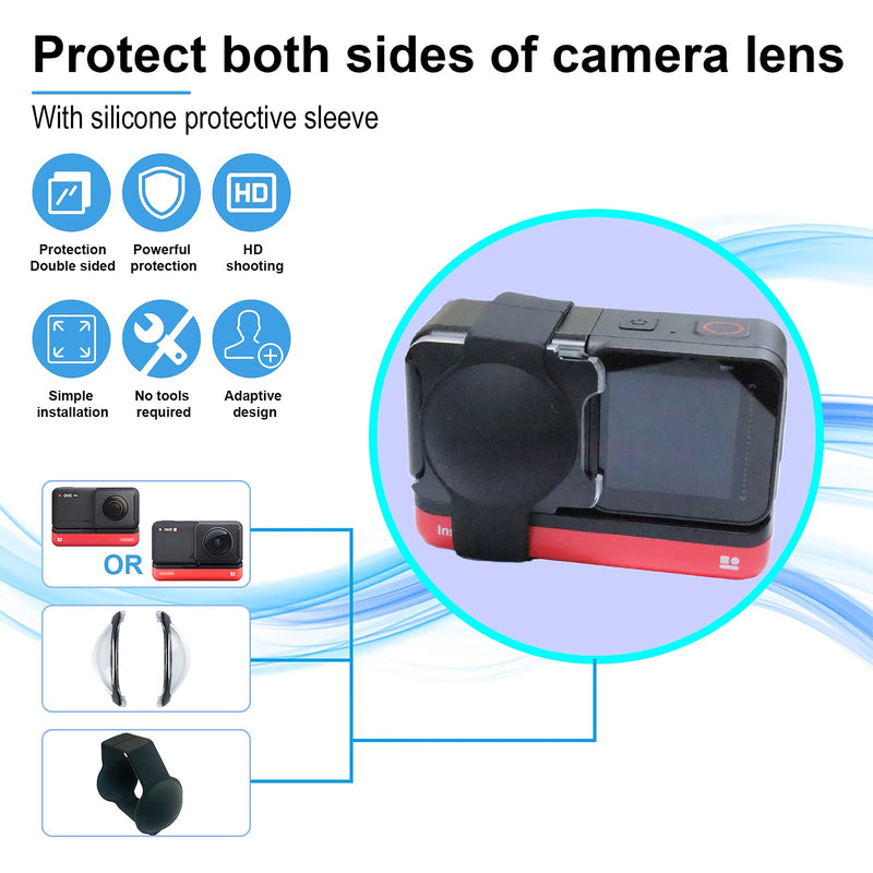 [AUSTRALIA] - Sticky Dual Lens Guards for Insta360 One RS/ONE R Panoramic Lens Accessories, with Silicone Lens Cover 