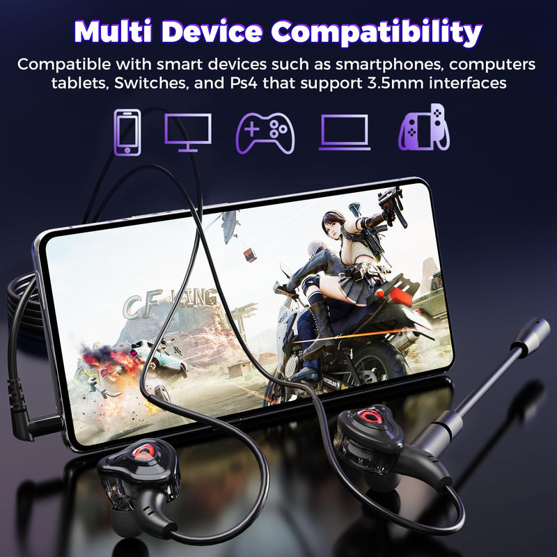 [AUSTRALIA] - BlueFire Wired Gaming Earbuds with Microphone, Deep Bass in-Ear Monitors Earphones, HiFi Noise Cancelling Headphones for Music Gaming Video Calling 